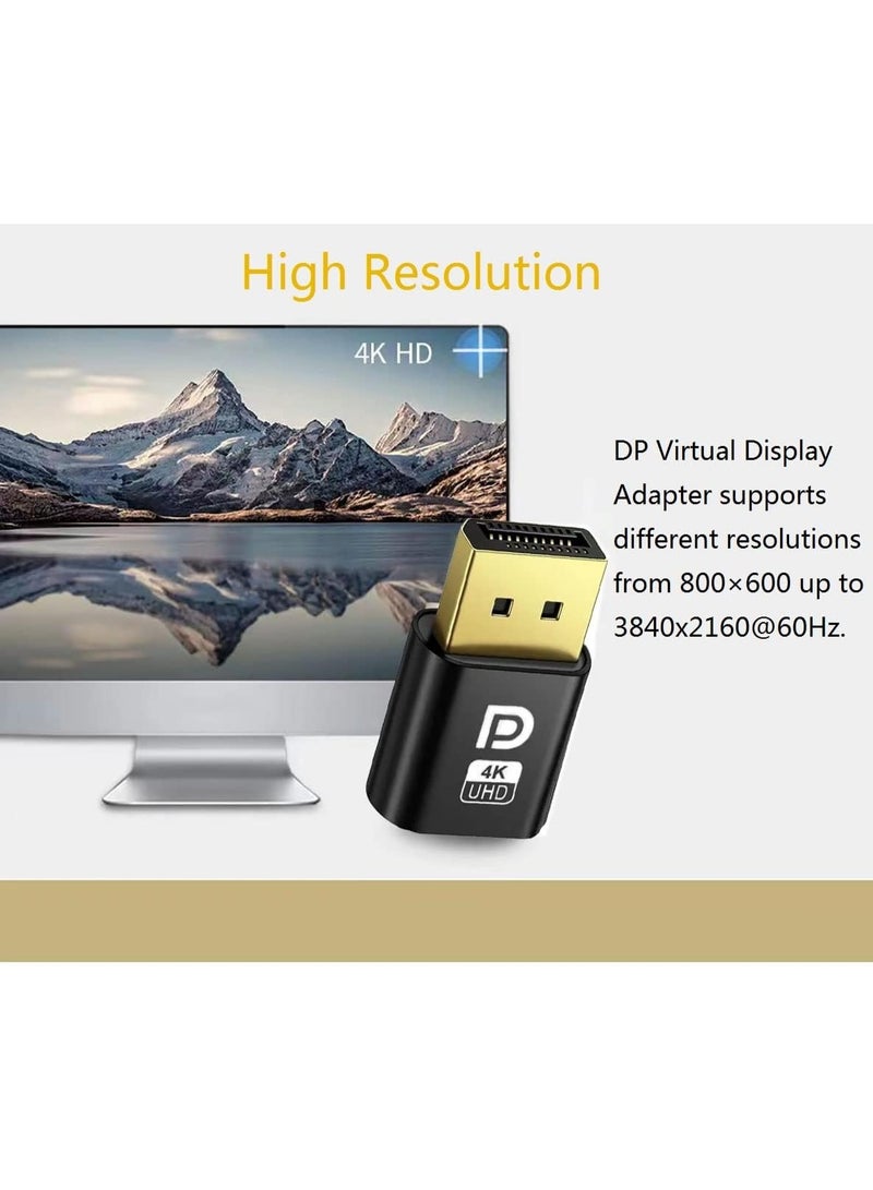 محاكي منفذ عرض DisplayPort HDMI وصندوق تجريبي EDID، DP افتراضي للكمبيوتر 4K 1080P (يتناسب مع أنظمة بدون شاشة 2560x1600@60Hz) - عبوتان، متوافق مع ويندوز وماك أو إس ولينكس - Image 3